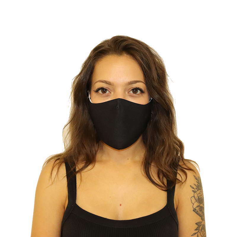 Washable and reusable black fabric sanitary masks with filters (size